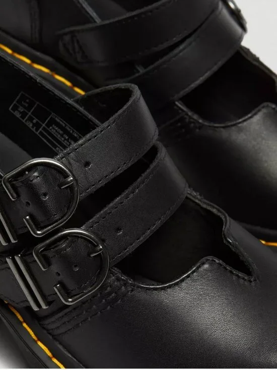 Dr. Martens Eviee Platform Leather Heeled Shoes NEW IN BOX 41 Size 9 Black - Picture 14 of 15